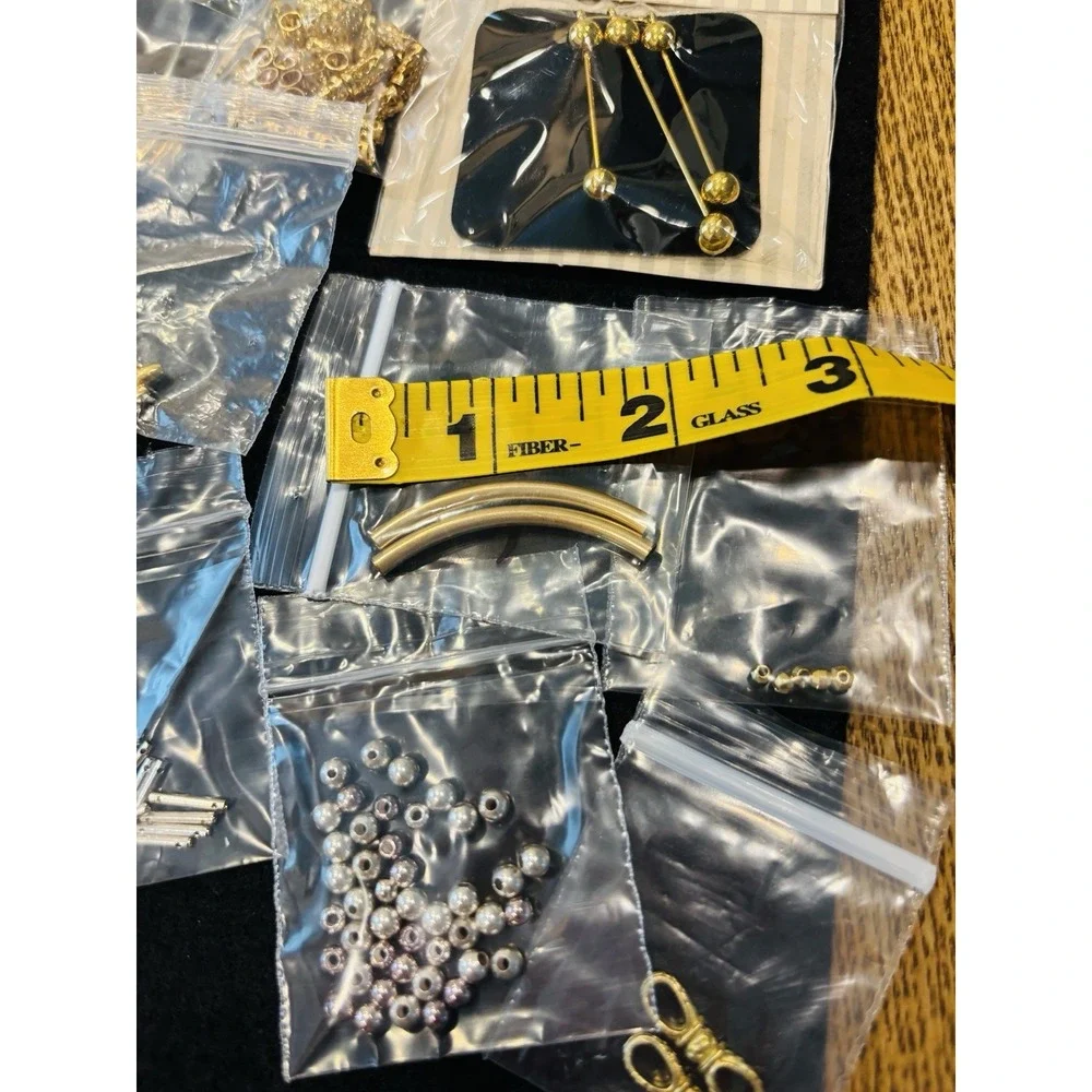 Lot Of New Jewelry Making Supplies Clasps Chains Wire Caps Magnetic Clasp Spacer